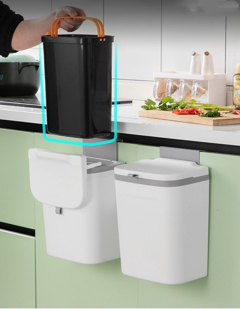 Wall-mounted Toilet Special Paper Basket Household Kitchen Waste Dry And Wet Trash Can - globaltradeleader