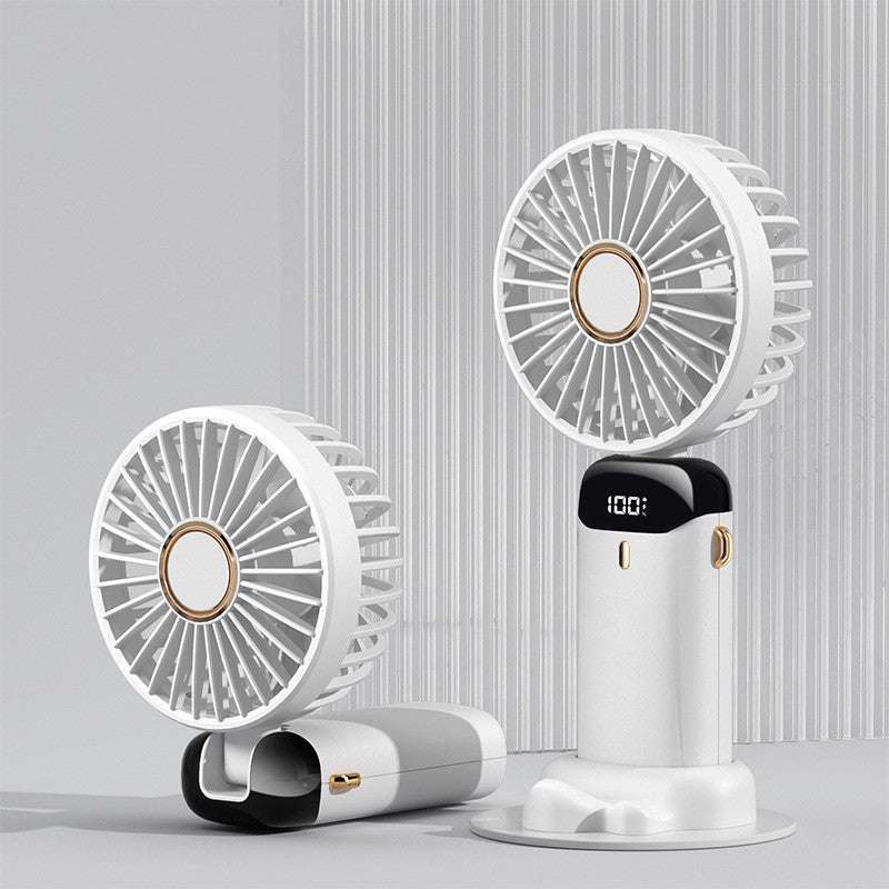 USB Rechargeable Mini Portable Handheld Electric Fan Foldable Neck Hanging Outdoor Fan Adjustable 5 Speed Powerful Air Cooler - globaltradeleader
