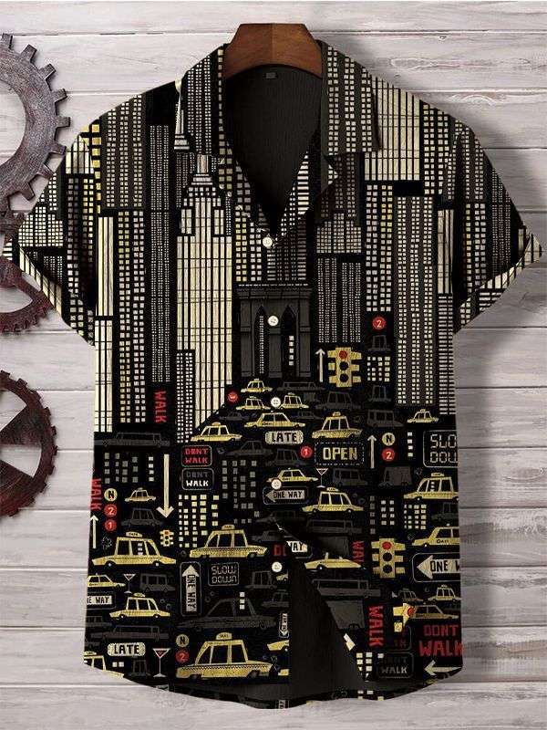 Summer Casual Printed Hawaiian Shirt Men's Vacation - globaltradeleader