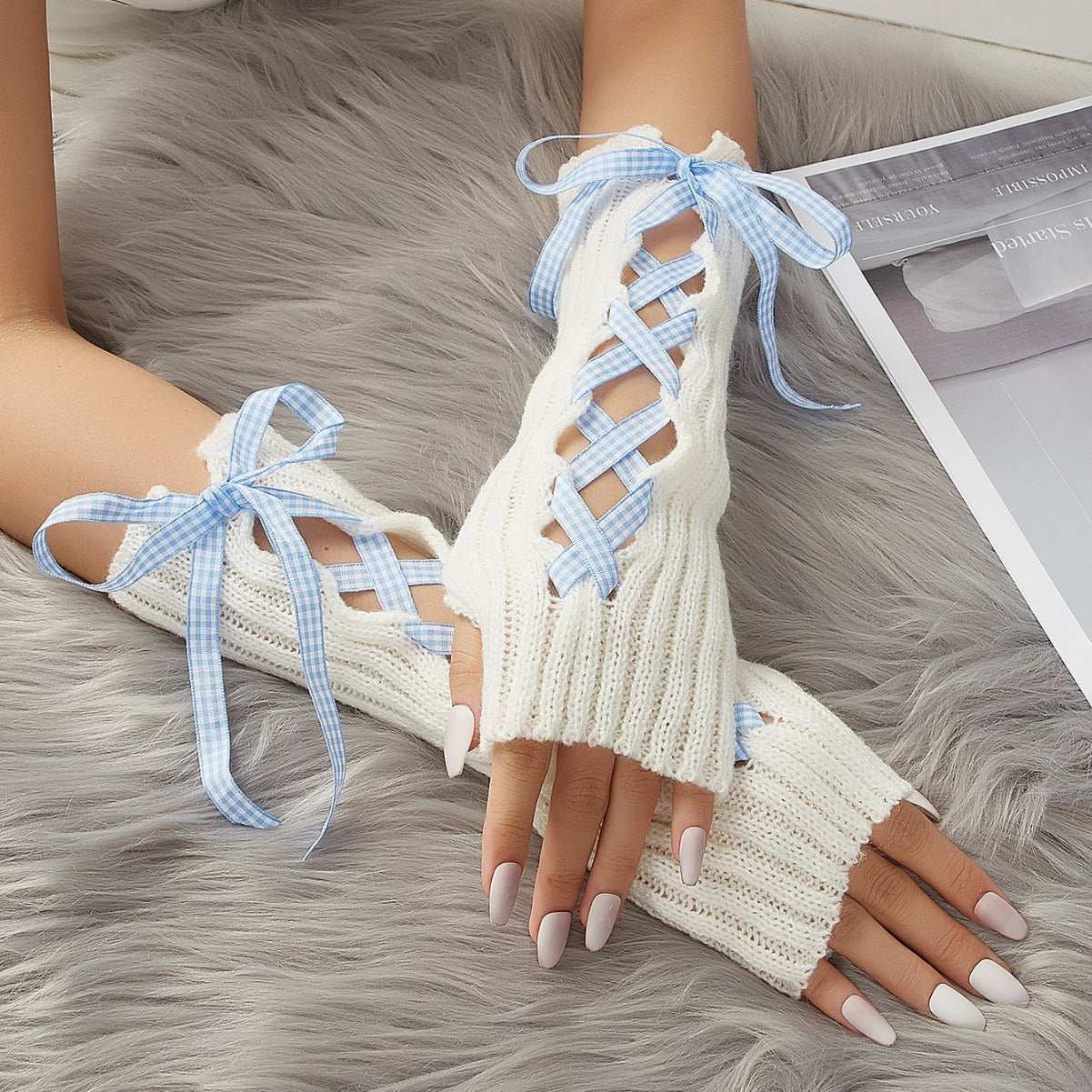 Winter With Strap Warm Gloves For Women