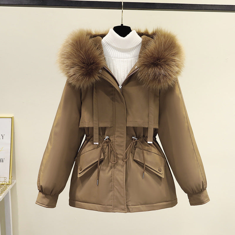 Korean Style Loose Cotton Short Fleece Parka - globaltradeleader