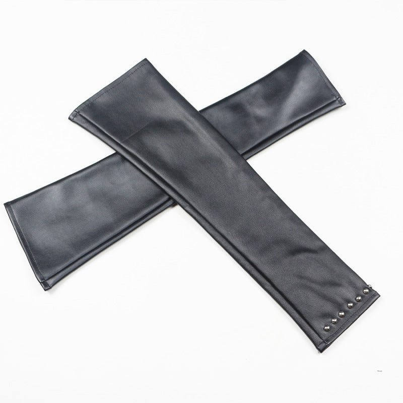 Lengthened Touch Screen Autumn And Winter Leather Liuding Warm PU Gloves - globaltradeleader