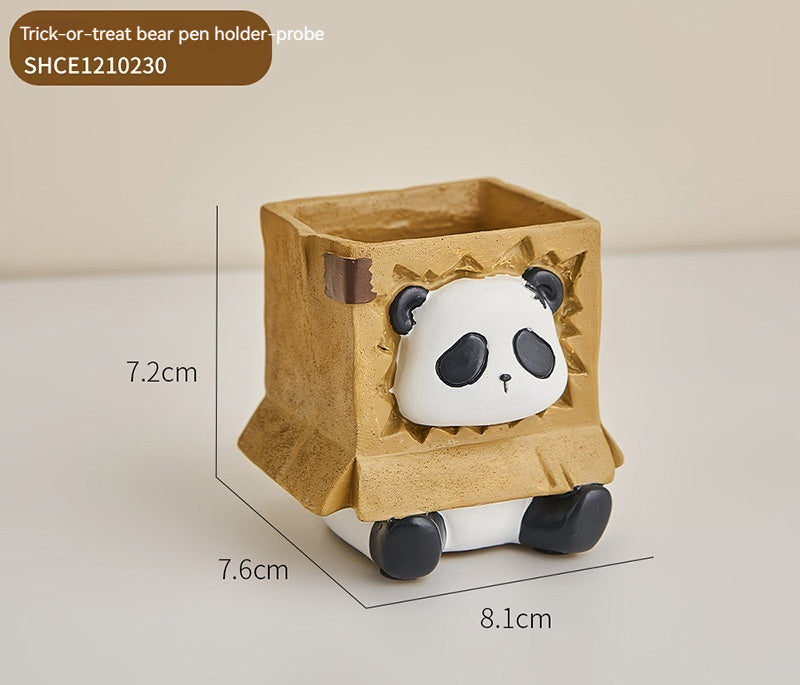 Cute Panda Pen Holder Creative Office Desk Ornaments Decoration Supplies Storage Box - globaltradeleader