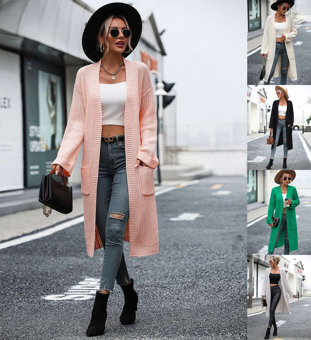 New Women's Solid Color Knitwear Women's Coat Sweater - globaltradeleader