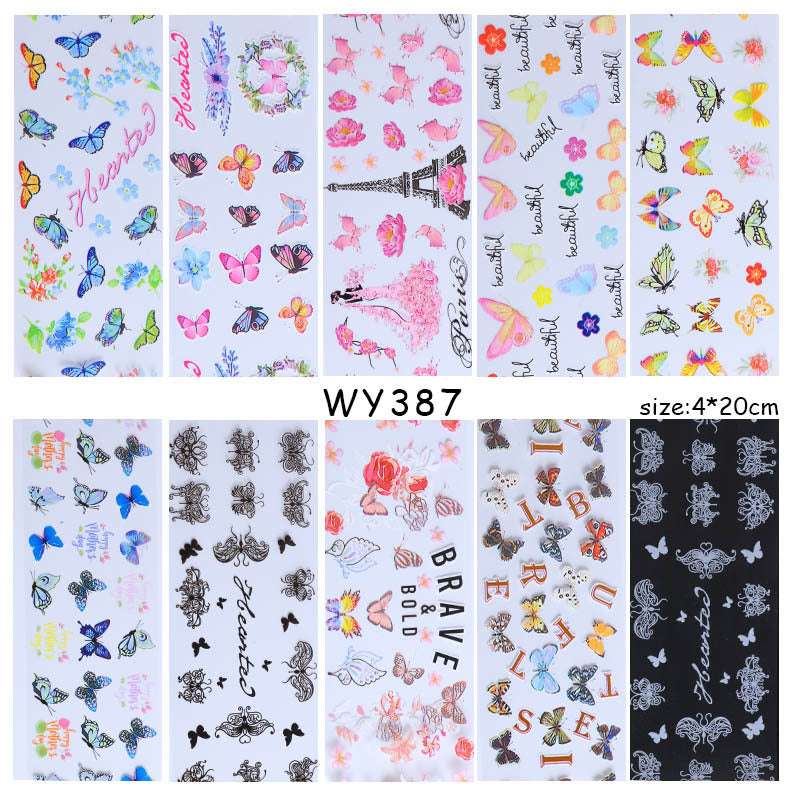 Leopard Snake Floral Nail Art Sticker