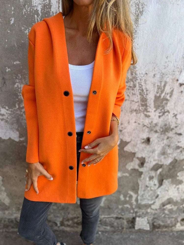 Casual Hooded Single-Breasted Cardigan Fashion Loose Solid Color Jacket Spring And Autumn Women's Clothing - globaltradeleader