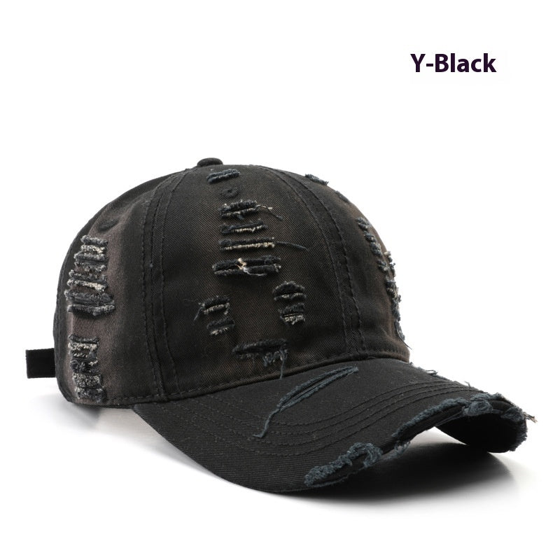 Retro Pure Color Washed Hole Light Board Baseball Cap - globaltradeleader