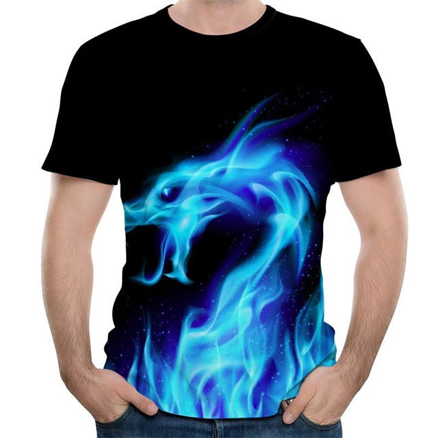 3d Digital Printing Short Sleeve Round Neck Men's T-shirt