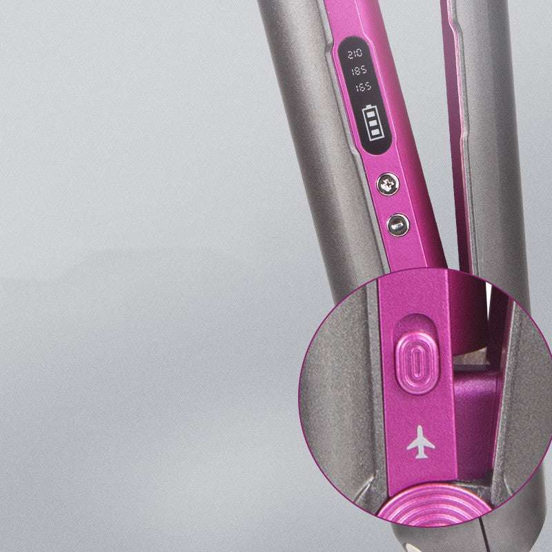 Professional Hair Straightener Ceramic Flat Iron 2 In 1 Cordless Hair Straightener And Curler Rechargeable Wireless Straightene