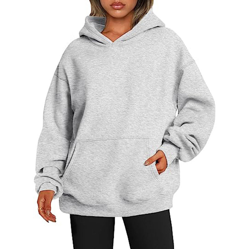 Women's Hoodies With Pockets Fashion Solid Sweatshirt Oversized Hooded Sweater Womens Clothing - globaltradeleader
