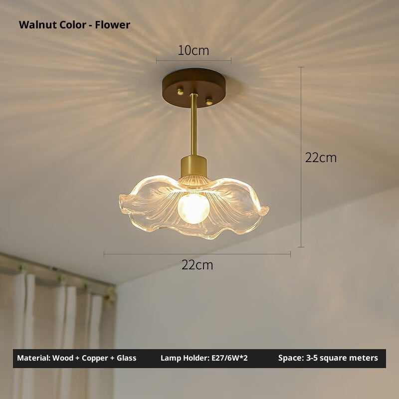 Log Walnut Color Brass Ceiling Lamp - globaltradeleader