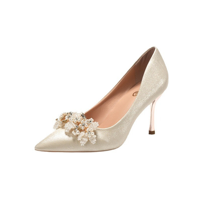 Niche French Style Women's Bridal High Heels - globaltradeleader