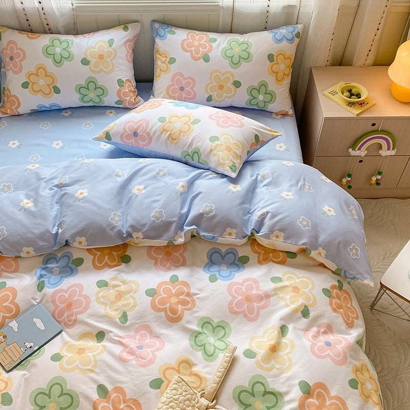 Printed Cartoon Girl Quilt Cover Cotton Four-piece Bed Sheet