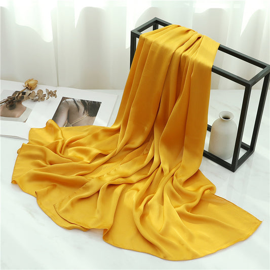 Solid Color Silk Scarf Basic All-matching