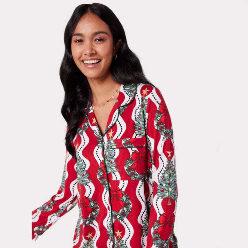 Christmas Printed Long-sleeved Trousers Autumn Ladies Home Leisure Suit - globaltradeleader