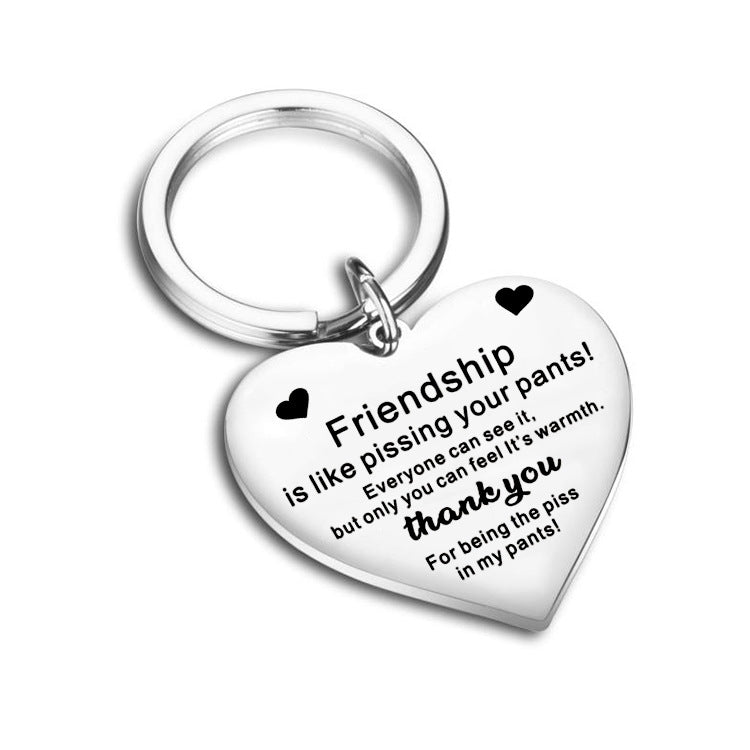 Stainless Steel Heart-shaped Keychain Christmas Gift
