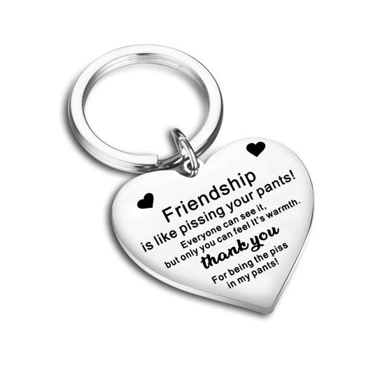 Stainless Steel Heart-shaped Keychain Christmas Gift