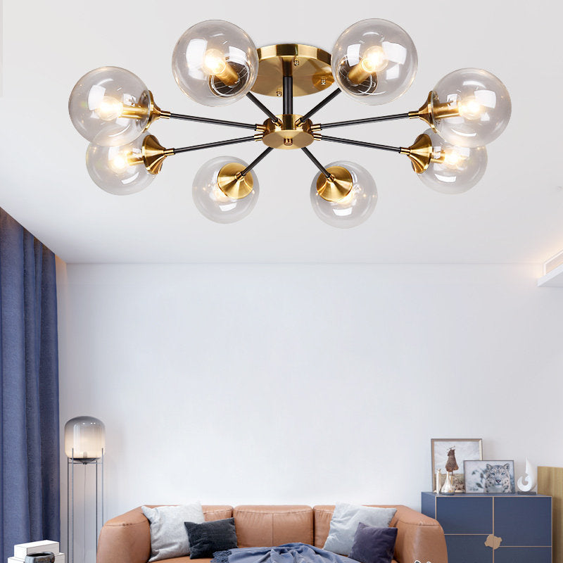 Modern Creative Micro Luxury Copper Plated Glass Ball Ceiling Lamp - globaltradeleader