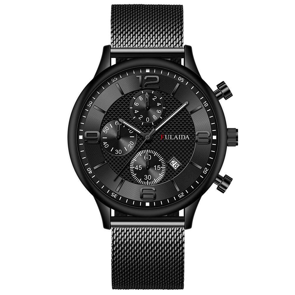 Mesh Strap Calendar Quartz Simple Casual All-match Men's Watch - globaltradeleader