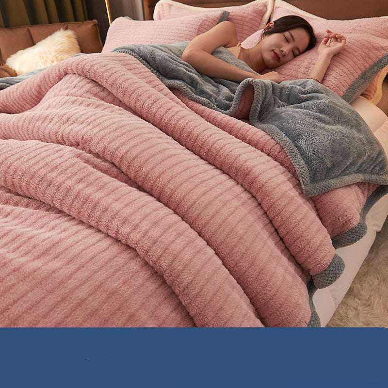 Double Layer Babe Fleece Blanket For Winter Nap