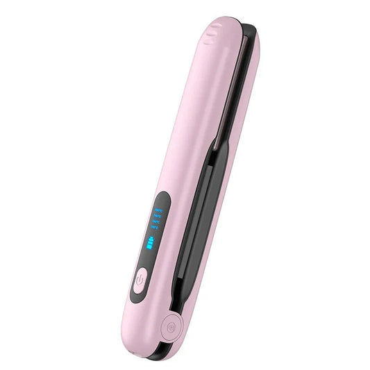 Wireless Hair Straightener Flat Iron Mini 2 IN 1 Roller USB 5000mAh Max 200 Degree Portable Cordless Curler 4 Levels Dry And Wet Uses - globaltradeleader