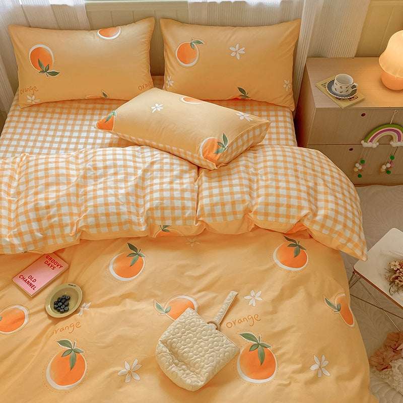 Printed Cartoon Girl Quilt Cover Cotton Four-piece Bed Sheet