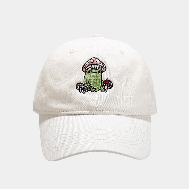 Cute Cartoon Frog Mushroom Embroidered Baseball Cap - globaltradeleader