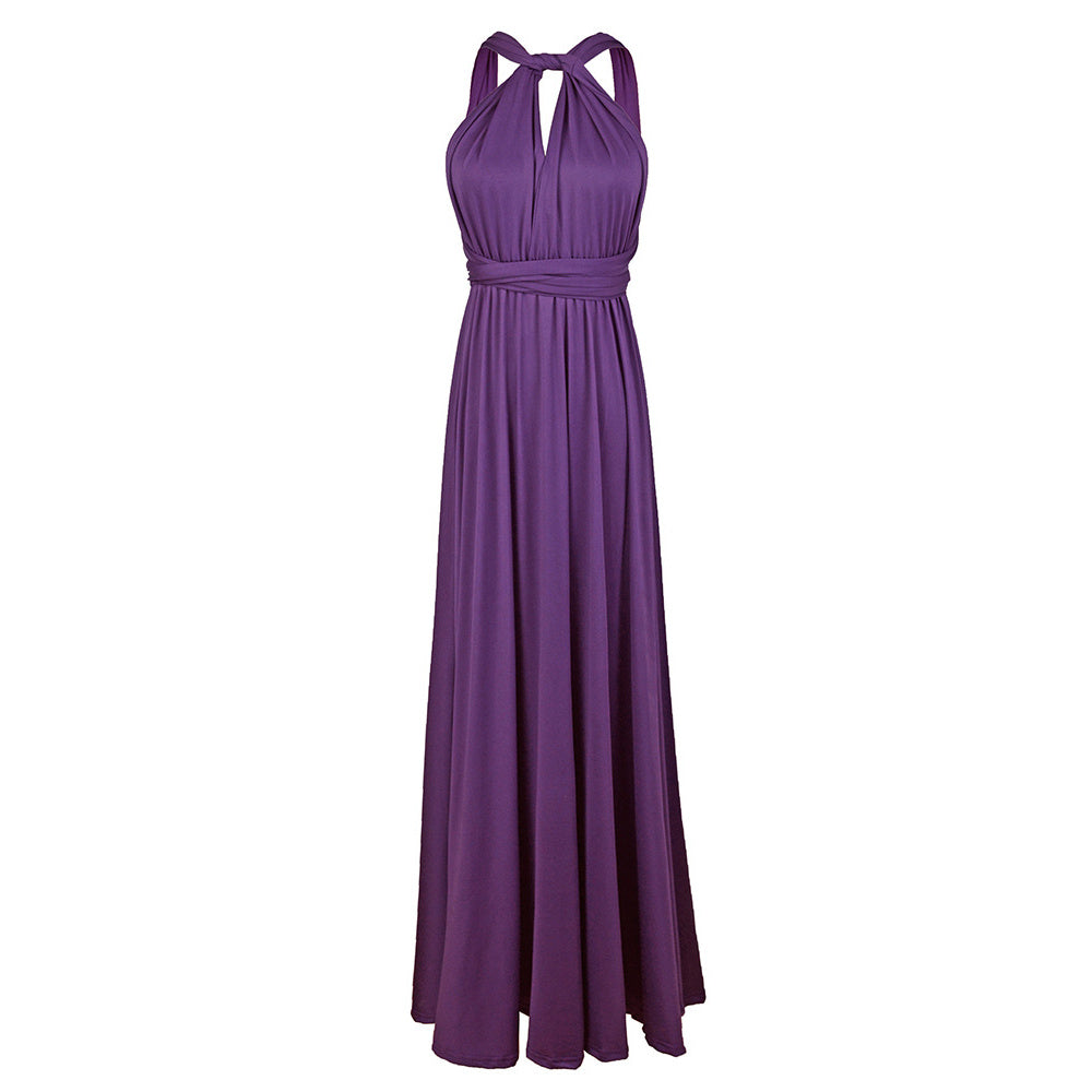 Purple Neck Hanging Dress For Women - globaltradeleader