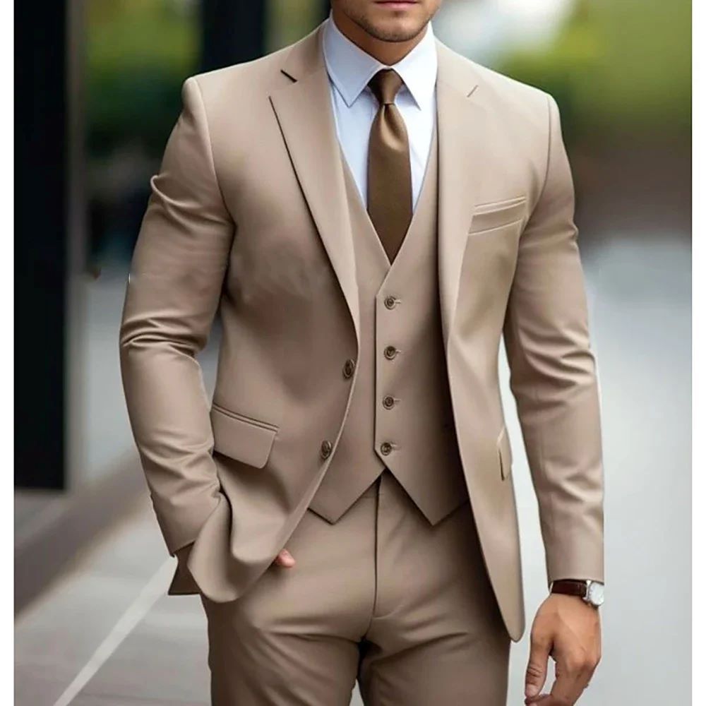 Business Casual Men's Three-piece Suit For Bridegroom Men's Wedding - globaltradeleader