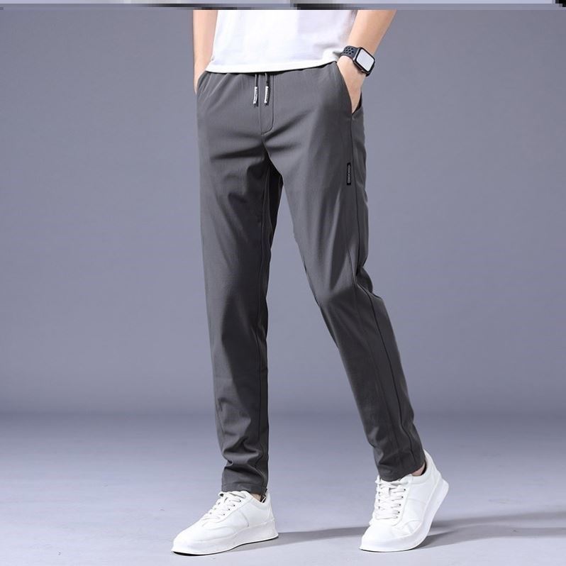 Drawstring Trousers Thin Casual Pants Korean Version Loose Straight Sweatpants Mens Clothing - globaltradeleader