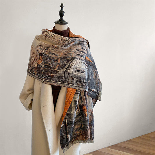 Ethnic Style Scarf Women's Winter Warm