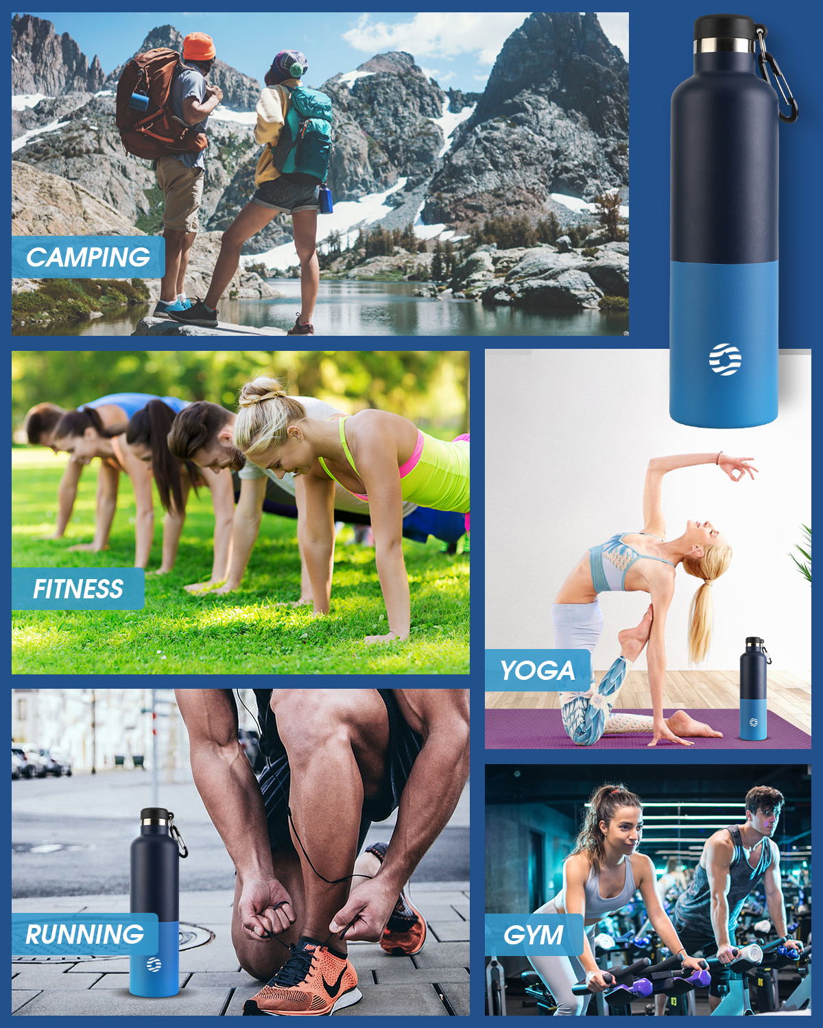 Outdoor Stainless Steel Portable Large-capacity Creative Sports Water Bottle