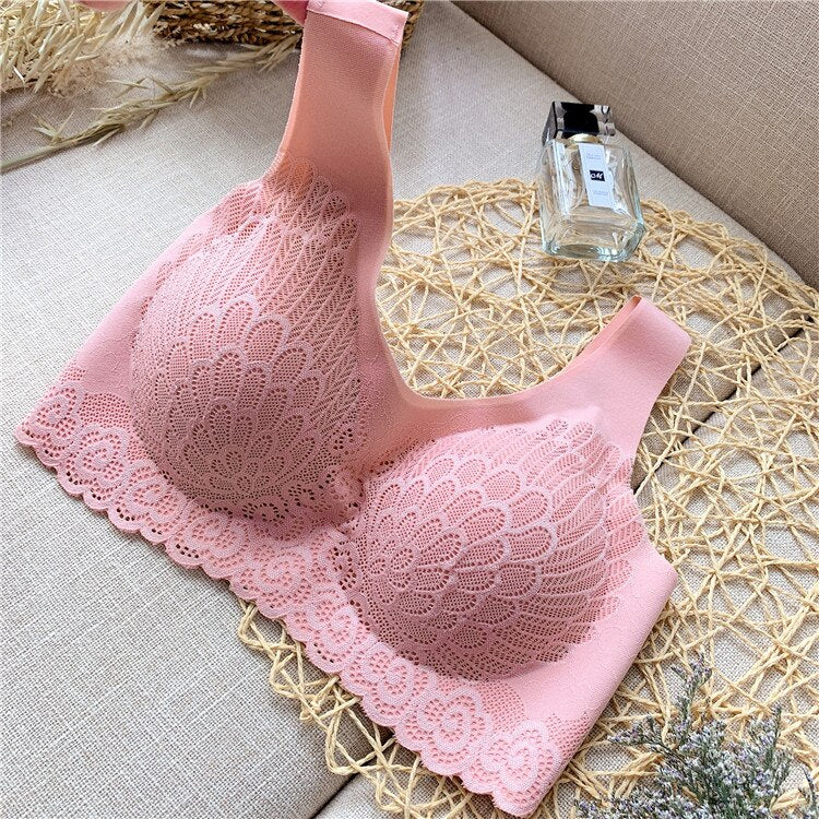 3pcs Latex Bra Seamless Bras For Women Underwear BH Push Up Bralette With Pad Vest Top Lace Bra Dropshipping|Bras|   - AliExpress