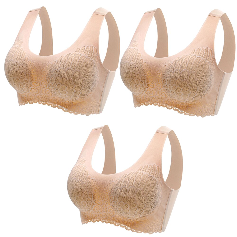 3pcs Latex Bra Seamless Bras For Women Underwear BH Push Up Bralette With Pad Vest Top Lace Bra Dropshipping|Bras|   - AliExpress