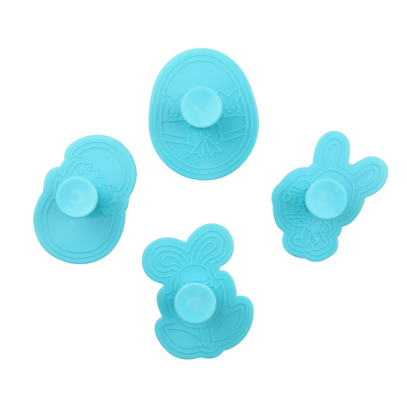 4-piece Set Easter Fondant Mould Cake Mold Pasta Decorative Spring Embossed Cookie Cutter