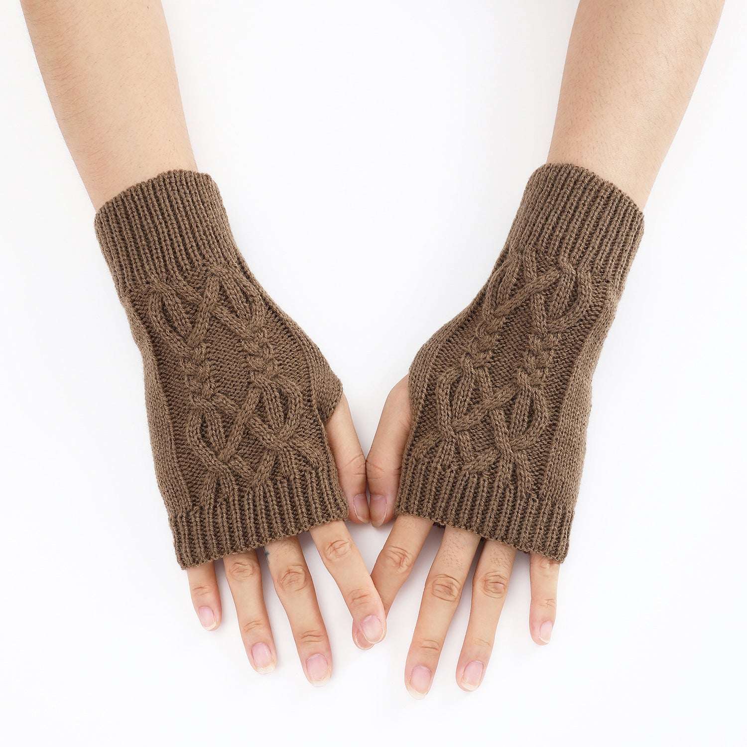 Knitted Half Gloves Female Cute Winter Open Finger Half Finger Student Male And Female Couple Wool - globaltradeleader
