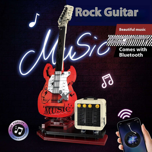 Rock Electric Guitar Music Assembling Building Blocks Creative Toys