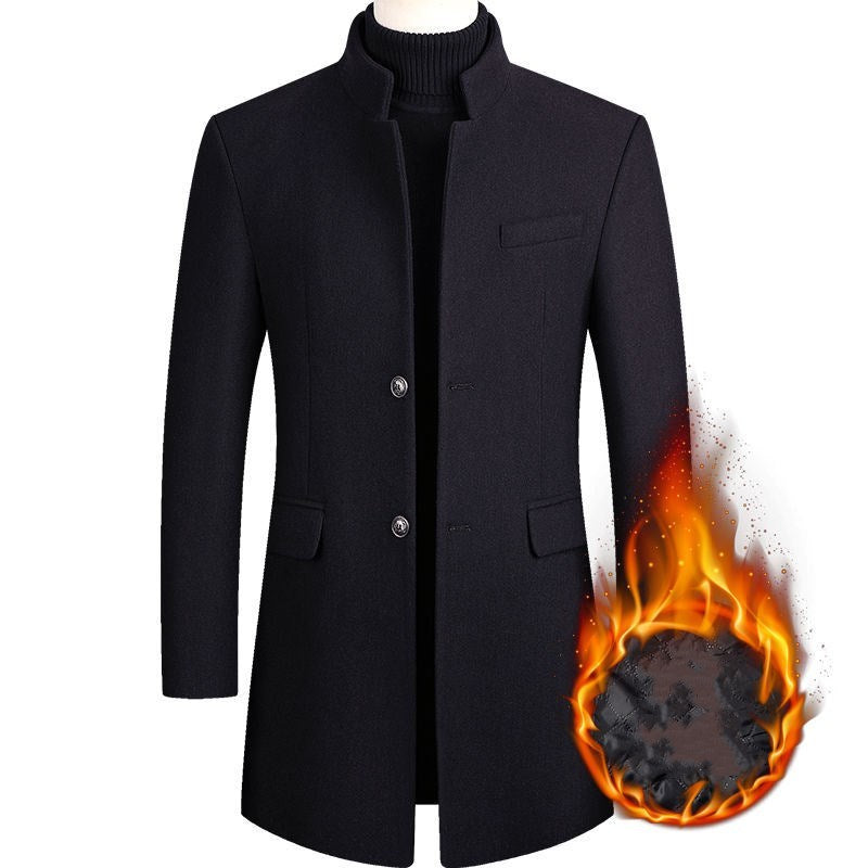Men's Wool Coat Medium Length Leisure Suit - globaltradeleader