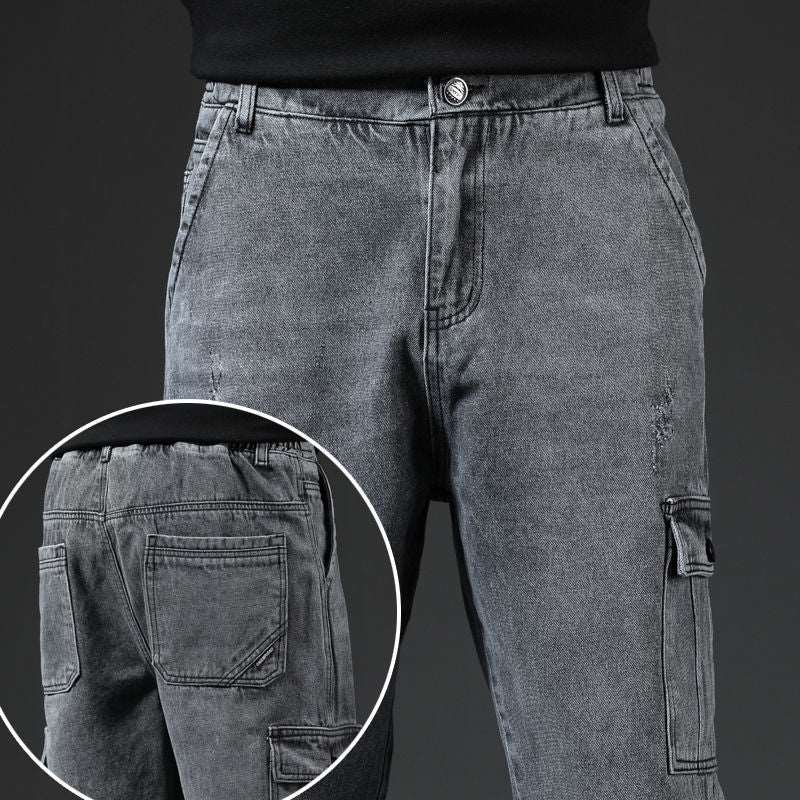 Spring And Autumn Japanese Style Workwear Multi-pocket Jeans - globaltradeleader