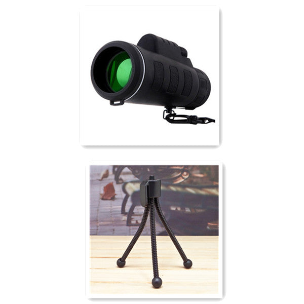 40X60 Single Binoculars Outdoor Low Light Night Vision Camera Mobile Telescope