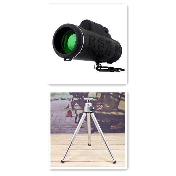 40X60 Single Binoculars Outdoor Low Light Night Vision Camera Mobile Telescope