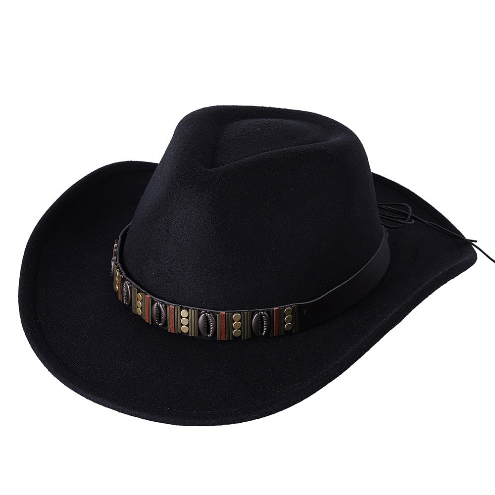 Woolen Hat Western Cowboy Top Hat Men's And Women's Curling Shell Accessories - globaltradeleader