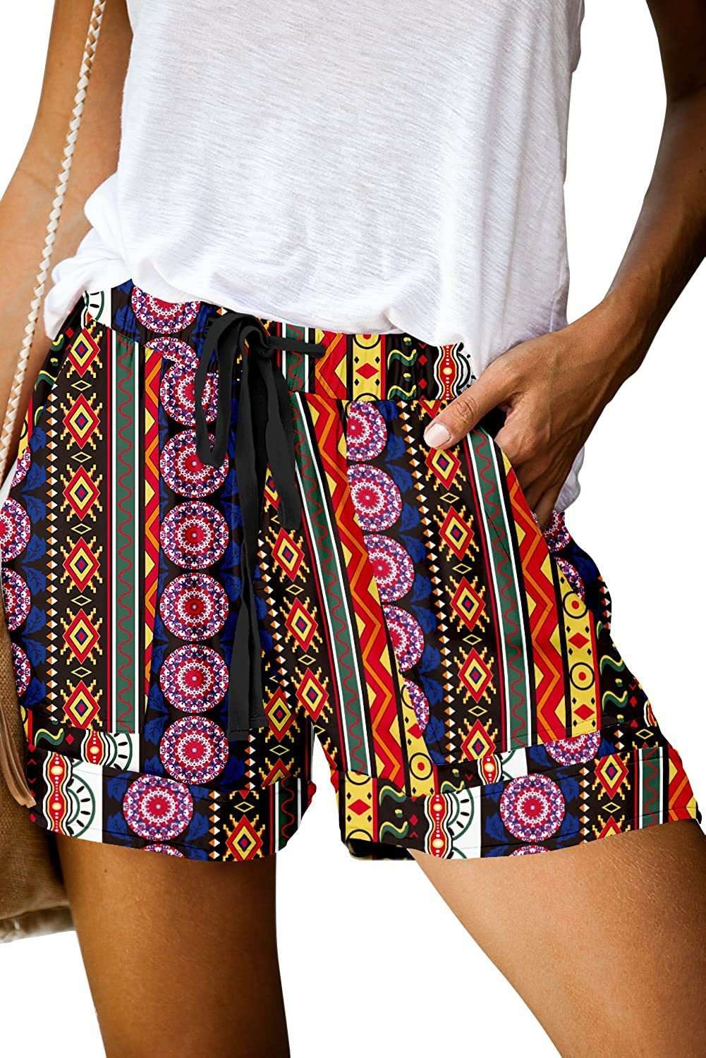Summer Printed High Waist Straight Shorts Women's Casual Pants - globaltradeleader