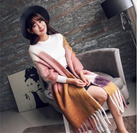 New plaid fringe long warm scarf fashion shawl scarf - globaltradeleader