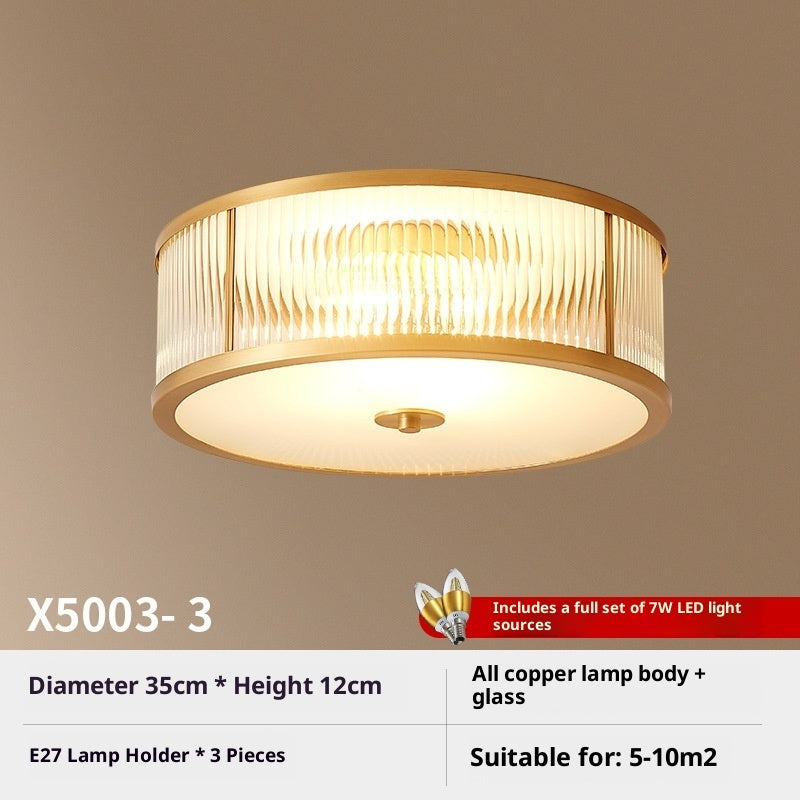 All Copper American Simple Led Ceiling Lamp Modern - globaltradeleader