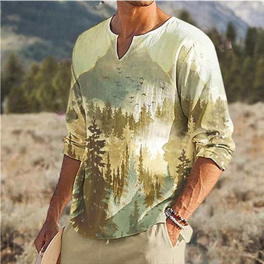 Printed Regular Round Neck Long Sleeve Short Sleeve