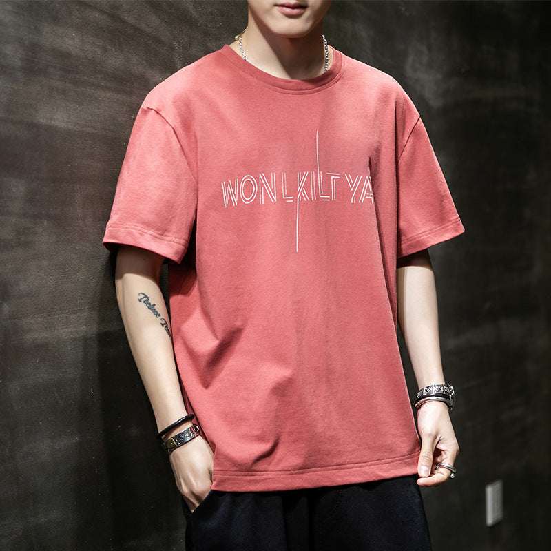 Letter printed men's short sleeve T-shirt - globaltradeleader