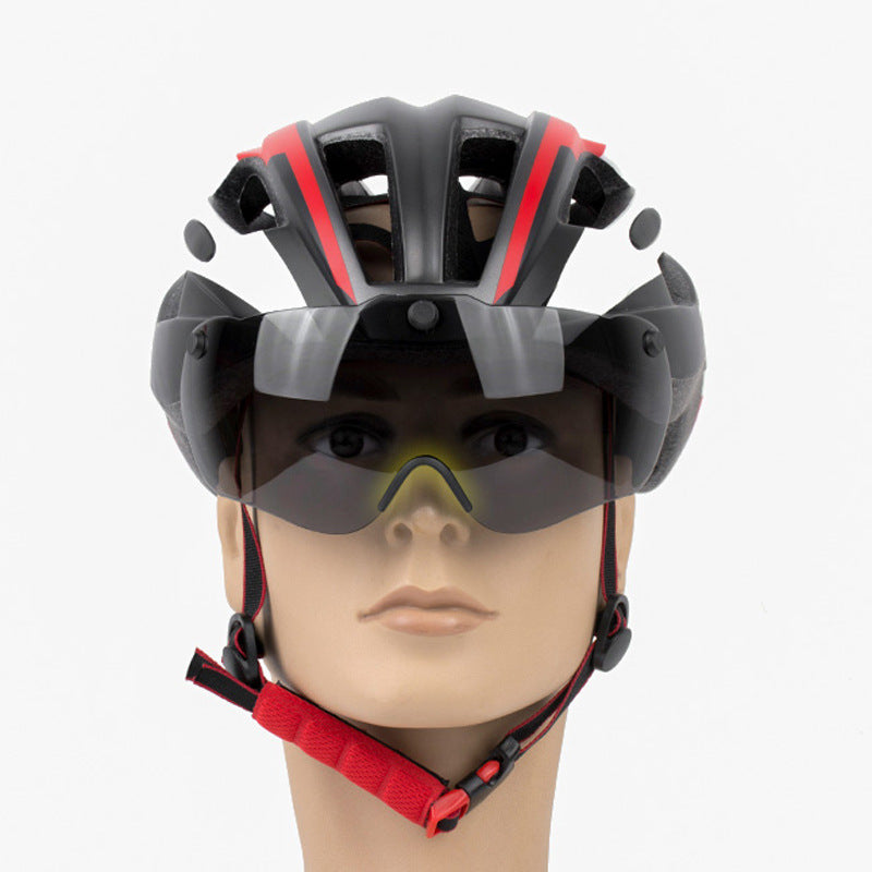 Magnetic riding helmet glasses with goggles