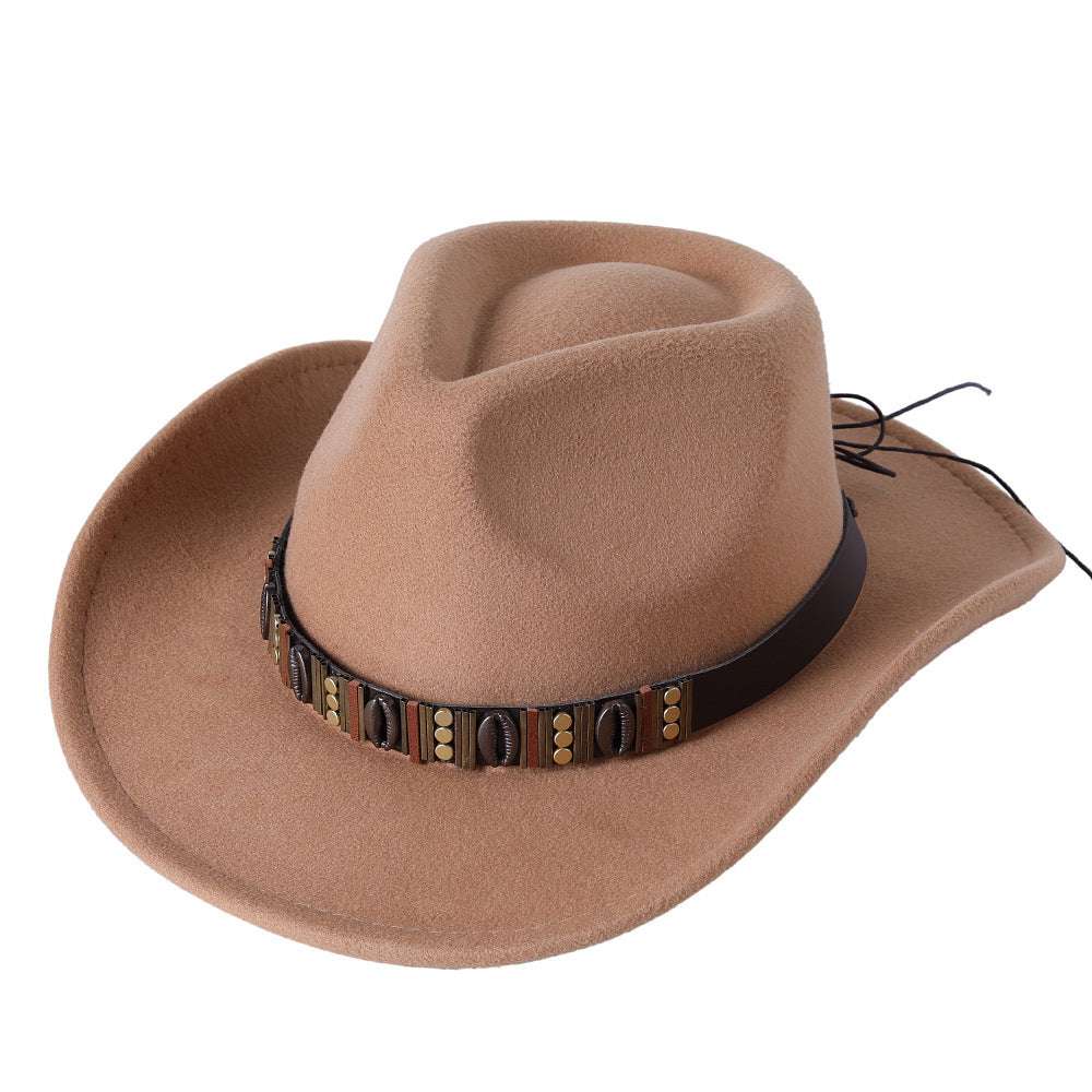 Woolen Hat Western Cowboy Top Hat Men's And Women's Curling Shell Accessories - globaltradeleader