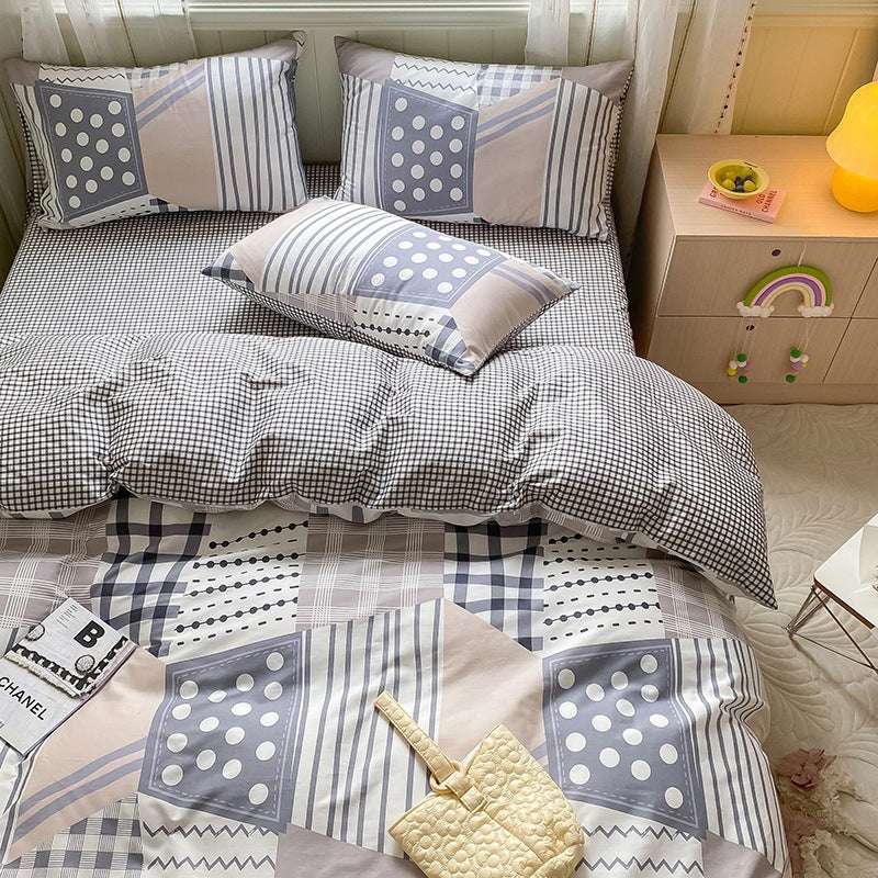 Printed Cartoon Girl Quilt Cover Cotton Four-piece Bed Sheet